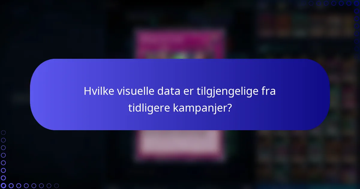 Hvilke visuelle data er tilgjengelige fra tidligere kampanjer?