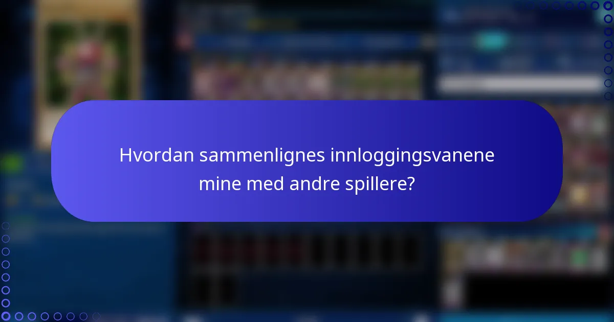 Hvordan sammenlignes innloggingsvanene mine med andre spillere?